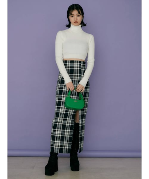 EMODA（エモダ）の「スーパーハイウエストスリットスカート（スカート・ブラック/ライトミックス/ミックス・M/S）」の12枚目の写真