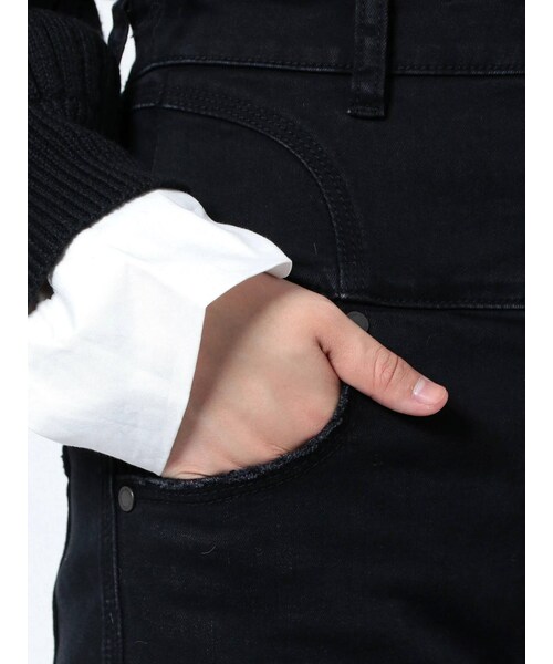 EMODA(エモダ)の「ヘムレースアップハイウエストパギンス(デニムパンツ・インディゴ/ブラック・S/M/XS)」の22枚目の写真