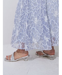 MERCURYDUO | クリアローヒールミュールサンダル(サンダル)