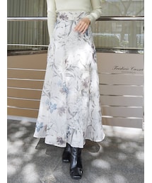 MERCURYDUO | シアー分繊フラワーフレアスカート(スカート)