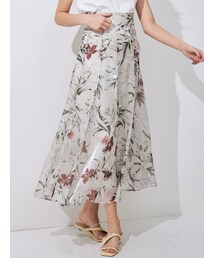 MERCURYDUO | シアー分繊フラワーフレアスカート(スカート)