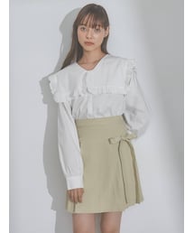 merry jenny | Vネックスクエアカラーフリルブラウス(シャツ/ブラウス)