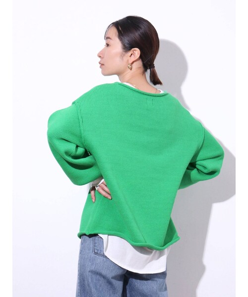 Ungrid（アングリッド）の「ラウンドロングスリーブTee（Tシャツ/カットソー・オフホワイト/ブラック・F）」の5枚目の写真