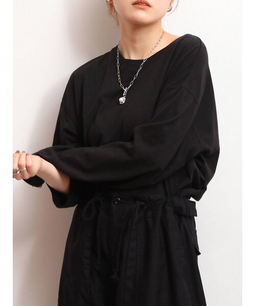 Ungrid（アングリッド）の「ラウンドロングスリーブTee（Tシャツ/カットソー・オフホワイト/ブラック・F）」の8枚目の写真