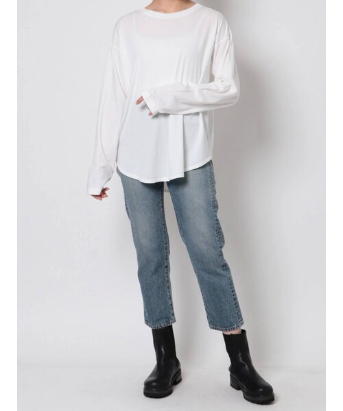 Ungrid（アングリッド）の「ラウンドロングスリーブTee（Tシャツ/カットソー・オフホワイト/ブラック・F）」の15枚目の写真