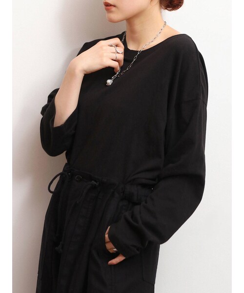 Ungrid（アングリッド）の「ラウンドロングスリーブTee（Tシャツ/カットソー・オフホワイト/ブラック・F）」の7枚目の写真