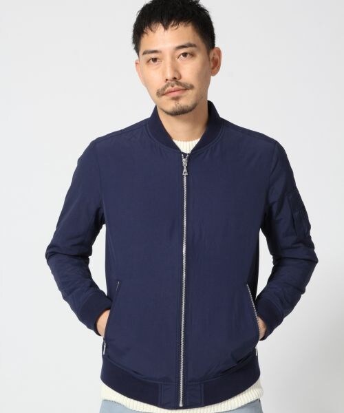 GLOBAL WORK(グローバルワーク)の「【WEB限定先行予約】ショートZIPブルゾン(ジャケット/アウター・メンズ・ベージュ52/ネイビー88・S/M/L)」の5枚目の写真