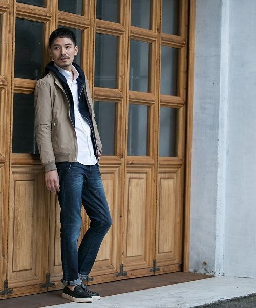 GLOBAL WORK(グローバルワーク)の「【WEB限定先行予約】ショートZIPブルゾン(ジャケット/アウター・メンズ・ベージュ52/ネイビー88・S/M/L)」の17枚目の写真