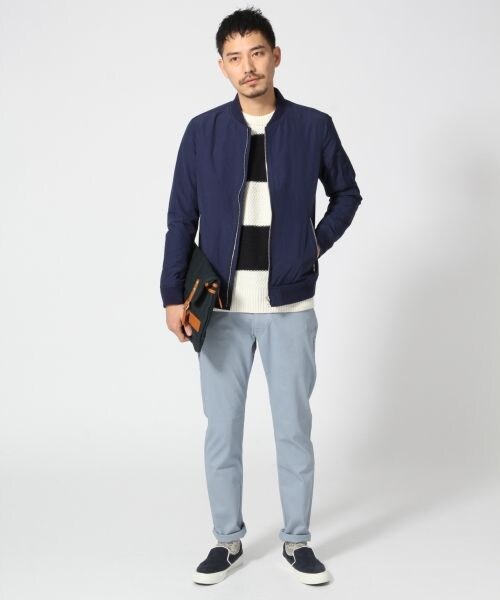 GLOBAL WORK(グローバルワーク)の「【WEB限定先行予約】ショートZIPブルゾン(ジャケット/アウター・メンズ・ベージュ52/ネイビー88・S/M/L)」の4枚目の写真