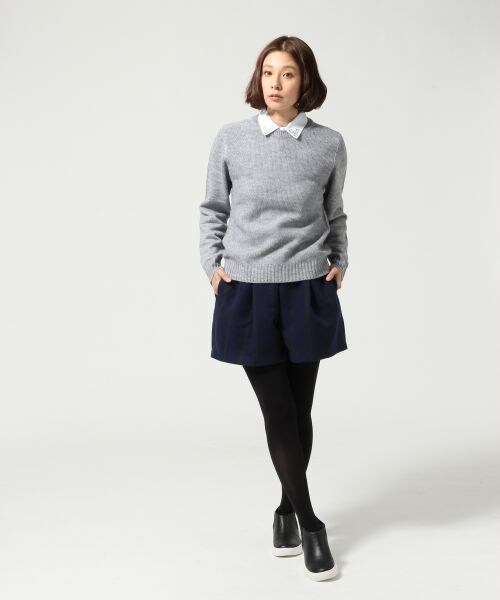 LEPSIM（レプシィム）の「【NEW ARRIVAL】ＴＲモッサガラショートパンツ（パンツ・レディース・ホワイト/チャコールグレー/ネイビー・Ｍ/Ｌ）」の6枚目の写真