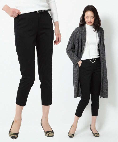 BLISS POINT Womens（ブリスポイント ウイメンズ）の「【XS,XL展開アイテム】15SSコットンサテンアンクルパンツ（パンツ・レディース・ホワイト/ブラック/ベージュ/イエロー/ネイビー・ＸＳ/Ｓ/Ｍ/Ｌ/ＸＬ）」の2枚目の写真