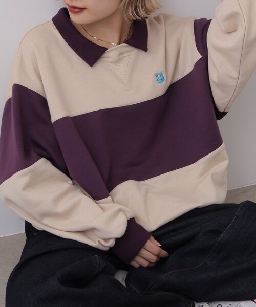 DOUBLE NAME（ダブルネーム）の「配色プチロゴプルオーバー（トップス・レディース・ネイビー/ベージュ/キナリ・FREE）」の19枚目の写真