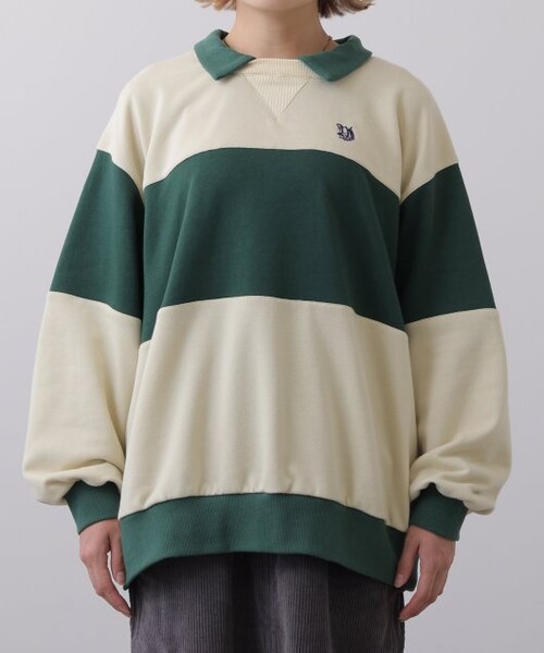 DOUBLE NAME（ダブルネーム）の「配色プチロゴプルオーバー（トップス・レディース・ネイビー/ベージュ/キナリ・FREE）」の6枚目の写真