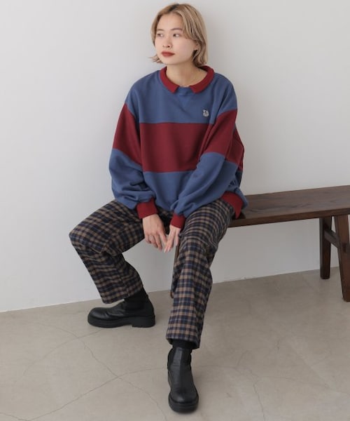 DOUBLE NAME（ダブルネーム）の「配色プチロゴプルオーバー（トップス・レディース・ネイビー/ベージュ/キナリ・FREE）」の18枚目の写真