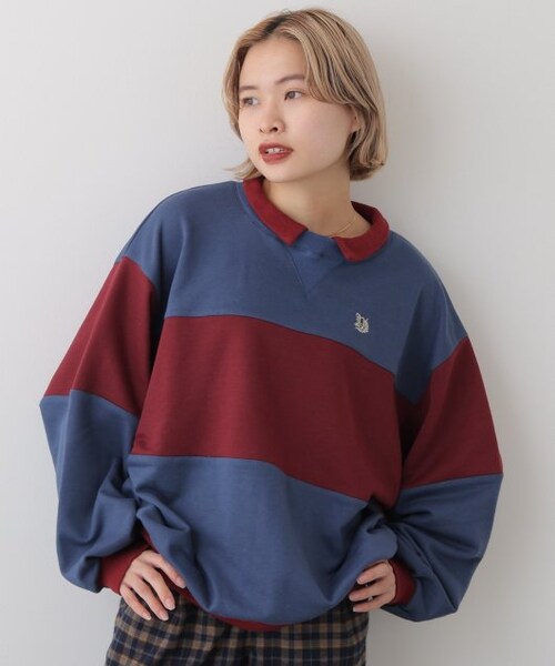 DOUBLE NAME（ダブルネーム）の「配色プチロゴプルオーバー（トップス・レディース・ネイビー/ベージュ/キナリ・FREE）」の15枚目の写真