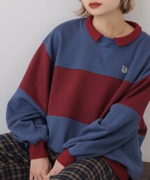 DOUBLE NAME | 配色プチロゴプルオーバー(トップス)