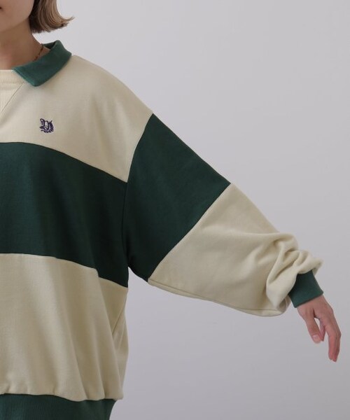 DOUBLE NAME（ダブルネーム）の「配色プチロゴプルオーバー（トップス・レディース・ネイビー/ベージュ/キナリ・FREE）」の11枚目の写真