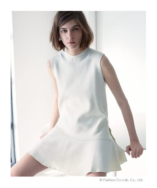 SNIDEL(スナイデル)の「ニットコンビワンピース(ワンピース+トップスセット・レディース・IVR/GRY/BLU【sweet限定】・F)」の9枚目の写真