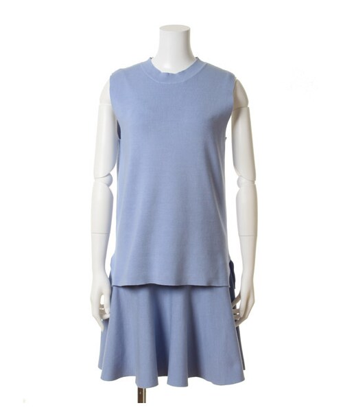 SNIDEL(スナイデル)の「ニットコンビワンピース(ワンピース+トップスセット・レディース・IVR/GRY/BLU【sweet限定】・F)」の2枚目の写真