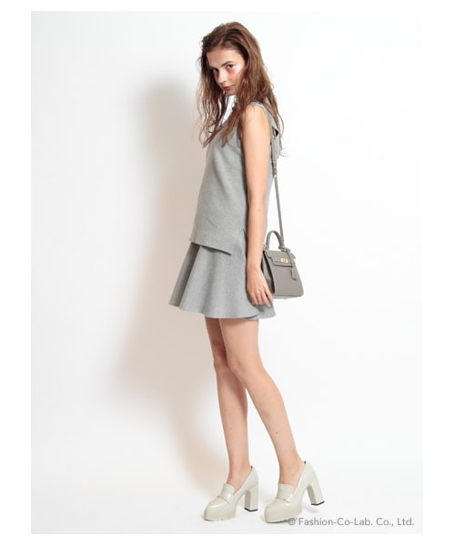 SNIDEL(スナイデル)の「ニットコンビワンピース(ワンピース+トップスセット・レディース・IVR/GRY/BLU【sweet限定】・F)」の8枚目の写真