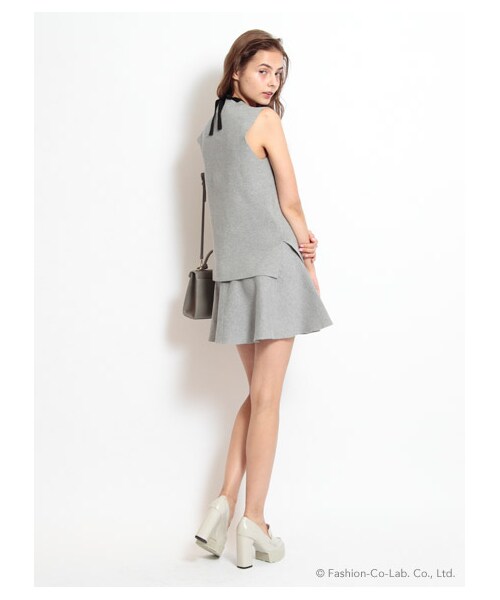 SNIDEL(スナイデル)の「ニットコンビワンピース(ワンピース+トップスセット・レディース・IVR/GRY/BLU【sweet限定】・F)」の10枚目の写真