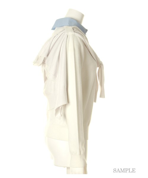 FRAY I.D（フレイアイディー）の「レイヤードシャツニットプルオーバー（プルオーバー・レディース・WHT/GRY/NVY・F）」の6枚目の写真