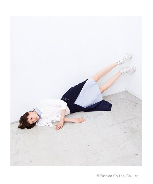 FRAY I.D（フレイアイディー）の「レイヤードシャツニットプルオーバー（プルオーバー・レディース・WHT/GRY/NVY・F）」の13枚目の写真