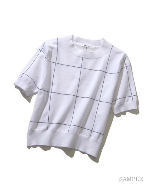 FRAY I.D（フレイアイディー）の「ニットトップス（ニット・レディース・WHTxBLK/LBLU/NVY・F）」の12枚目の写真