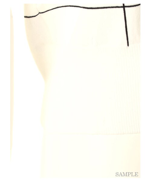 FRAY I.D（フレイアイディー）の「ニットトップス（ニット・レディース・WHTxBLK/LBLU/NVY・F）」の11枚目の写真