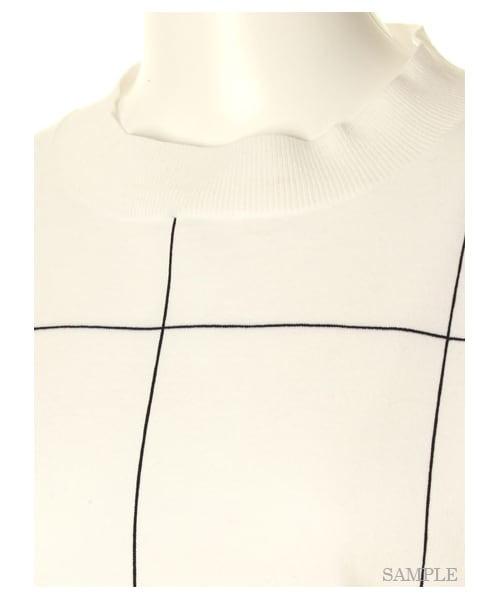 FRAY I.D（フレイアイディー）の「ニットトップス（ニット・レディース・WHTxBLK/LBLU/NVY・F）」の7枚目の写真