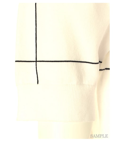 FRAY I.D（フレイアイディー）の「ニットトップス（ニット・レディース・WHTxBLK/LBLU/NVY・F）」の10枚目の写真