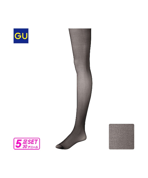 GU(ジーユー)の「(GU)タイツ(30デニール・5足組)(WOMEN ⁄ タイツ・レギンス・トレンカ・レディース・BLACK・-)」の1枚目の写真
