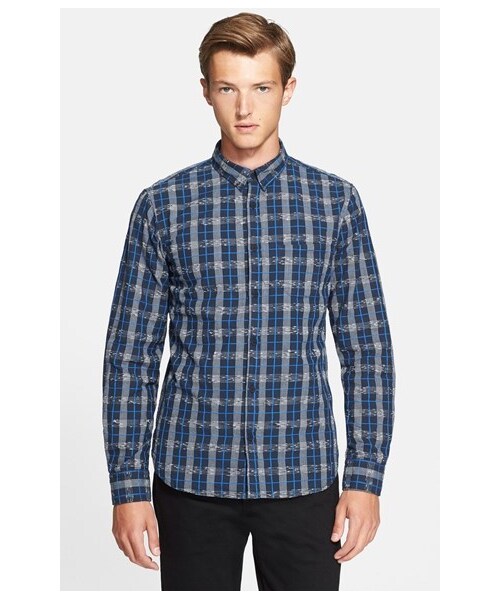 Levi's（リーバイス）の「Levi's® Made & CraftedTM Extra Trim Fit Plaid Shirt（シャツ/ブラウス・メンズ・Indigo Check・Regular 4/Regular 3/Regular 2/Regular 1）」の3枚目の写真