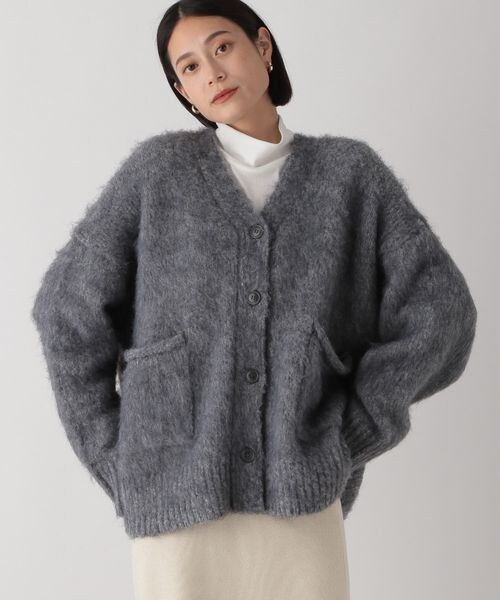 LOWRYS FARM（ローリーズファーム）の「ポケツキシャギーカーデロングスリーブ（トップス・レディース・アイボリー08/チャコールグレー18/ピンク25/ブラウン58・フリーサイズ）」の11枚目の写真