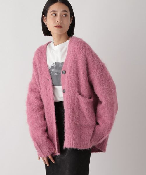 LOWRYS FARM（ローリーズファーム）の「ポケツキシャギーカーデロングスリーブ（トップス・レディース・アイボリー08/チャコールグレー18/ピンク25/ブラウン58・フリーサイズ）」の13枚目の写真