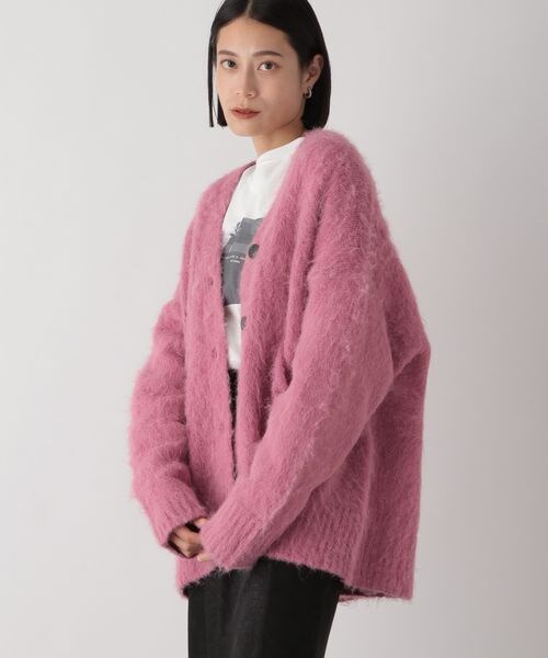 LOWRYS FARM（ローリーズファーム）の「ポケツキシャギーカーデロングスリーブ（トップス・レディース・アイボリー08/チャコールグレー18/ピンク25/ブラウン58・フリーサイズ）」の3枚目の写真