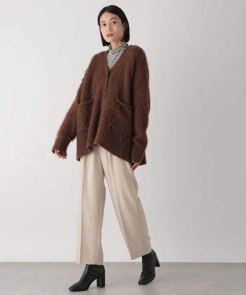 LOWRYS FARM（ローリーズファーム）の「ポケツキシャギーカーデロングスリーブ（トップス・レディース・アイボリー08/チャコールグレー18/ピンク25/ブラウン58・フリーサイズ）」の15枚目の写真