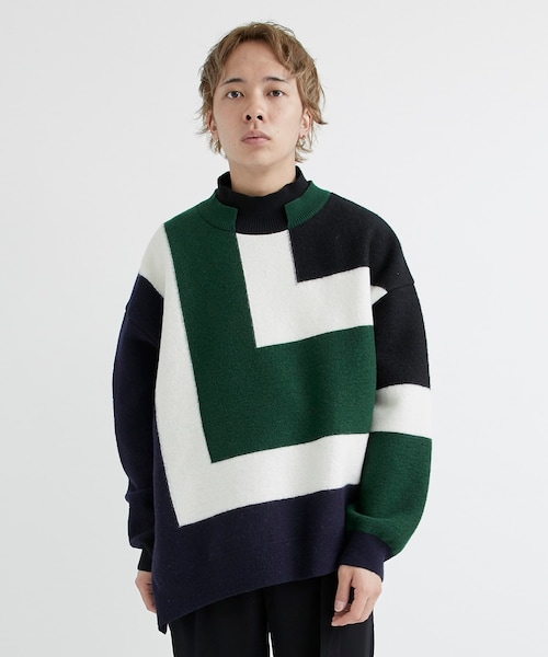 CULLNI カラーブロックタートルニット　L メンズ レディース CULLNI（クルニ）の「【CULLNI】STUDIOUS別注 カラーブロック