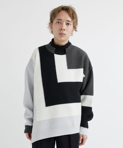 CULLNI（クルニ）の「<別注>3COLOR BLOCK TURTLE NECK KNIT（ニット