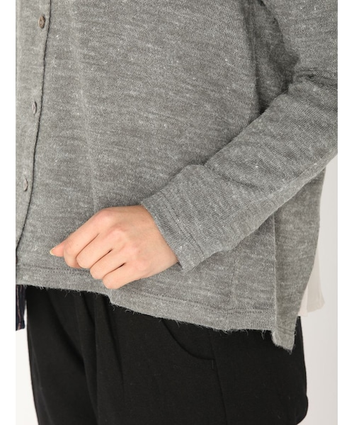 Rinajour（リナジュール）の「天竺×布帛カーディ（トップス・レディース・GREY/NAVY・F）」の5枚目の写真