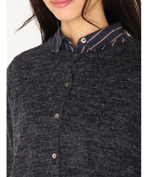 Rinajour（リナジュール）の「天竺×布帛カーディ（トップス・レディース・GREY/NAVY・F）」の11枚目の写真
