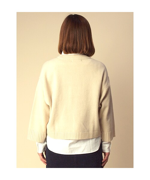 w closet(ダブルクローゼット)の「天竺編みワイドニットプルオーバー(トップス・レディース・アイボリー/グレー/カーキ・FREE)」の6枚目の写真