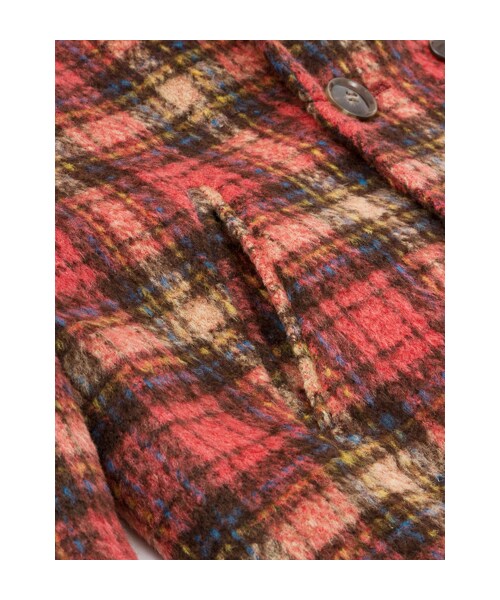 w closet(ダブルクローゼット)の「シャギーチェックダブルチェスターコート(トップス・レディース・ピンクブラウン/ネイビーレッド・FREE)」の7枚目の写真