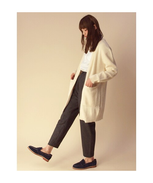 w closet（ダブルクローゼット）の「へリンボン9分丈タックパンツ（パンツ・レディース・チャコールグレー/ブラック・FREE）」の10枚目の写真