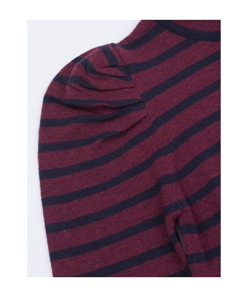 w closet（ダブルクローゼット）の「パワーショルダーハイネックプルオーバー（トップス・レディース・ネイビー×グリーンボーダー/オフホワイト/グレー/ブラック/ボルドー×ネイビーボーダー/オフホワイト×ブラックボーダー・FREE）」の11枚目の写真