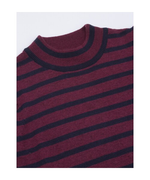 w closet（ダブルクローゼット）の「パワーショルダーハイネックプルオーバー（トップス・レディース・ネイビー×グリーンボーダー/オフホワイト/グレー/ブラック/ボルドー×ネイビーボーダー/オフホワイト×ブラックボーダー・FREE）」の10枚目の写真