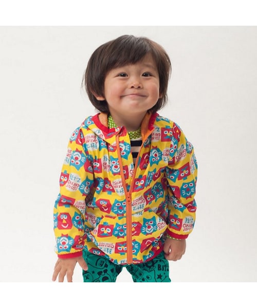 BIT'Z（ビッツ）の「かくかくウインドブレーカー（トップス・キッズ・グリーン/イエロー・80/90/95/100/110/120）」の2枚目の写真