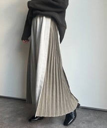 Chez toi | ヘリンボーンサイドプリーツワイドパンツ(その他パンツ)