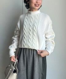 Chez toi | ケーブル×ニットソープルオーバー(Tシャツ/カットソー)