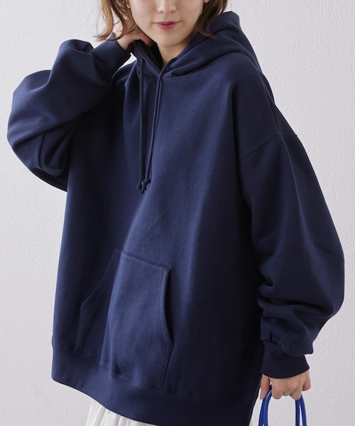 CIAOPANIC TYPY（チャオパニックティピー）の「ビッグシルエットフーディープルオーバーパーカー（パーカー・メンズ・グリーン/ネイビー/ライトグレー・M/L）」の2枚目の写真